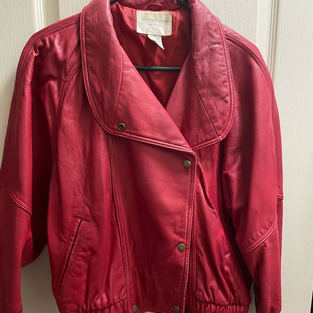 Retro vintage Nordstrom Town Square leather jacket